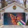 24 nuevos carteles de tela para puerta de garaje navideña transfronteriza con Papá Noel para decoración de fiestas al aire libre, tela colgante