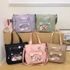 Gatito lindo dulce caricatura bolsa ita transparente estilo japonés moderno estudiante gran capacidad bolso de hombro bolso de mano mochila escolar