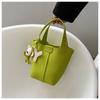 2024 Nuevo Verano Bolso Pequeño de Hombro de Cuero Suave con Textura Estilo Coreano Bolso Cubo de Moda Estilo Dulce Bolso de Hombro Único Cruzado