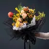 Estampado en Caliente Estrella y Luna de Lentejuelas Flor Envuelto en Gasa Ramo de Rosas de Gasa Malla para Empaque de Flores de Hada Material de Malla Venta al por Mayor