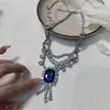 Colar multicamadas cravejado de diamantes europeu e americano nicho design exagerado corrente de suéter colar de temperamento feminino