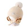 Gorro Chenjing para Bebé Otoño e Invierno Nuevo Estilo Coreano Lindo Animal Decorativo Bola de Pelo Gorro de Punto Cortavientos Cálido Gorro Protector de Orejas