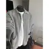 Novo cardigã de malha clássico urbano masculino de outono, suéter casual com textura de baixo luxo e textura canelada grossa