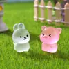 Adornos Luminosos Transfronterizos, Cerditos Rosas Lindos, Mini Animales para Micro-Paisajes, Adornos Pequeños para Coche, Manualidades de Resina DIY