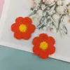 Patch de Tecido Bordado com Flor de Ameixa Tricotado Aplique Decorativo para Cortina Acessórios de Vestuário Presilha Infantil DIY Feito à Mão