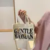 Bolsa de lona casual, novo estilo moderno, bolsa de ombro estilosa com estampa de letras, mini bolsa transversal para mulheres