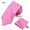 Corbata de alta gama para negocios, pañuelo de bolsillo, 3 piezas, regalo para hombre, vestido de boda, corbata de poliéster de seda, corbata de traje
