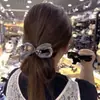 Diadema de estilo coreano moderna y sencilla con bolitas de pedrería y perlas para mujer, Sujetador de coleta
