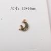 Colgante de gato lunar con incrustaciones de diamantes estilo coreano, aleación con baño de oro K, pequeño colgante de gota de aceite, pulsera de accesorios de joyería DIY