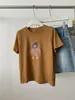 Camiseta Feminina de Algodão Fina de Verão com Floco de Neve, Moda Nicho Desenho Animado, Gola Redonda, Manga Curta, Bordado de Pinguim, Estilo Estudante que Reduz a Idade