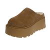 Meias-pantufas Baotou de sola grossa para mulheres, calçados externos Meia-bolsa Sapatos Bocken 2024 Novo Outono/Inverno com forro de fleece Super Quentes Sapatos Femininos Meias-pantufas