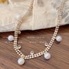 Cadena de suéter de perlas, collar elegante de estilo palaciego para dama, collar de moda para mujer, collar de nicho de alta gama, collar al por mayor