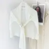 Chal de Aire Acondicionado de Alta Calidad Primavera/Verano 2026 para Mujer, Protector de Cuello Versátil en Forma de T de Color Sólido, Bufanda de Punto para Exteriores