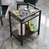 Mesa de centro de Mahjong con portavasos, mesa de Mahjong de doble capa, mesita auxiliar, estante de almacenamiento especial para salas de té, mesa de té para jugar cartas en salas de juegos