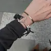 Pulsera de Corazón con Candado y Llave de Venta Caliente en Verano, Dulce y Fresca, Joyería de Diseño Único, Pulsera Tejida de Corazón Negro con Candado