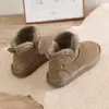 Botas de nieve para mujer 2026 estilo coreano moderno nuevas de invierno piel y pelo integrados cortas de caña baja antideslizantes cálidas de algodón