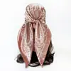 Pañuelo Clásico Europeo y Americano 90cm Pañuelo Cuadrado de Satén Paisley Flor de Anacardo Pañuelo de Seda Chal de Moda Pañuelo de Seda Transfronterizo