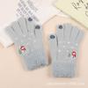 2025 Nuevos Guantes Bordados para Mujer Lindo Oso Sonriente de Dibujos Animados Otoño e Invierno Cálidos y a Prueba de Frío Agujas para Hombres y Mujeres