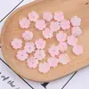 Flor de melocotón de cinco pétalos de vidrio de color degradado de 13 mm con agujeros, flor pequeña tridimensional de degradado accesorio para horquilla de pelo DIY, pendiente