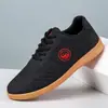 Zapatos deportivos para hombre con superficie de cuero, cómodos zapatos de artes marciales, zapatos deportivos para exteriores Tai Chi Kung Fu, cuero suave, suela blanda, zapatos casuales para hombre