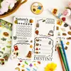 Adesivos Criativos Yuezhen Adesivos para Diário de Viagem de Bolso Adesivos PET Adesivos para Diário Materiais para Diário Adesivos Transfronteiriços