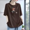 Nueva Colección Primavera-Verano 2026 Estilo Veraniego Blanco Estilo Hong Kong Camiseta Estampada de Manga Corta para Mujer Ropa Holgada Estilo Coreano para Estudiantes Moderna