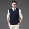Chaleco de punto para hombre, camiseta básica para hombre, tejido sin mangas de cuello en V ajustado para negocios, chaleco para hombre, suministro directo de fábrica