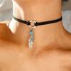 Collar de plumas de moda tejido a mano transfronterizo de Europa y Estados Unidos, temperamento que combina con todo, cadena de clavícula, joyería con personalidad