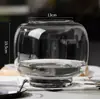 Vaso Redondo Minimalista de Boca Larga Transparente para Arranjo de Flores Hidropônicas Vaso de Vidro Decoração de Mesa de Jantar em Casa Sala de Estar