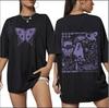 Camiseta estampada frente e verso com borboletas ou da moda, casal de algodão, manga curta, hip hop, harajuku, tamanho grande, verão, liquidação, atacado