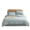 Conjunto de cama de quatro peças de algodão puro de alta qualidade grau A lençol de algodão puro capa de edredom estilo japonês simples cor sólida retrô estilo hotel 4