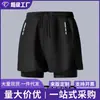Bañador transfronterizo, sin costuras, anti-vergüenza para correr y fitness, populares bañadores atléticos de doble capa para hombre, corte holgado, talla grande