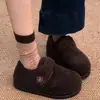 Zapatos de Nieve de Algodón Cálido con Suela Gruesa y Terciopelo para Mujer 2026 Nuevo Estilo Invierno Versátil Tacón Oculto Suela Suave Zapatos de Piel Engrosada