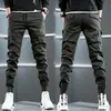 Pantalones casuales de primavera para hombre, estilo coreano, ajustados a la moda, pierna cónica, pantalones de trabajo modernos, pantalones largos multibolsillos, estilo deportivo