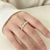 Anillo de perla natural de alta gama de estilo vintage francés, anillo elástico con cuentas de agua dulce estilo ins al por mayor