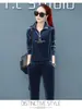 Traje de Terciopelo Dorado al por Mayor Moda Femenina 2025 Nuevo Primavera y Otoño Cuello Alto Casual Ropa Deportiva Sudadera Conjunto de Dos Piezas
