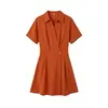 Vestido camisa de estilo francés con cuello, talla grande estilo verano, entallado en la cintura, elegante, vestido largo estilo diosa nicho