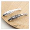 Joyería de plata S925, accesorios de plata tailandesa al por mayor, pulsera de pez con patrón retro de estilo étnico hecha a mano