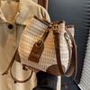 Bolso de Paja Tejida para Mujer 2023 Diseño Nicho Trendy Estilo Coreano Artículo Caliente Celebridad de Internet Verano Bolso Balde Cruzado