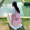 Bolsa de Lona Perezosa Estilo Coreano Gran Capacidad para Ir al Trabajo y Salir Bolso de Hombro Tote Azul para Mujer Nuevo Estilo 2025