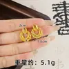 Novos Brincos Argola Torcidos com Pedras de Diamante Escovadas em Estilo Nacional Chinês para Mulheres, Conjunto de Colar em Ouro de Areia Vietnamita de Luxo Leve, Joias de Imitação de Ouro