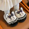 Pantuflas de algodón para niños y niñas, de otoño e invierno, de dibujos animados para bebé, para el hogar, de padre e hijo, zapatos de algodón para interior