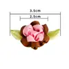 Fita de 3,5cm Flores Pequenas Fita de Poliéster Flores Decorativas Artesanais Cravo Folhagem Bicolor Fita Pequenas Flores Acessórios DIY