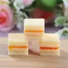Resina simulação comida brincar quadrado sanduíche bolo capa de celular chaveiro grampo acessórios decorativos material diy atacado