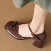 Zapatos Mary Jane Vintage de Tacón Grueso 2024 Primavera Nuevo Sandalias de Punta Hueca de Tacón Alto con Hebilla de Una Palabra para Mujer