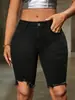 Shorts de mezclilla para mujer de estilo europeo y americano, primavera y verano 2024, Amazon transfronterizo, nuevos jeans con flecos desgastados a mano para mujer