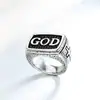 Accesorios para explosivos transfronterizos acero inoxidable 316 moda europea y americana anillo cruzado anillo hombres punk acero de titanio palabra