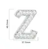 Novo Estilo Strass Pérola Letras Inglesas Base de Tecido Não Tecido Chapéu Bolsa Sapato Acessórios de Vestuário Patch de Tecido 26 Letras