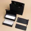 Estojo Grande para Óculos de Couro Preto Conjunto Estojo de Alta Qualidade para Miopia Óculos de Sol Bolsa de Mão Caixa de Papel Bolsa de Pano Pode Imprimir LOGOTIPO