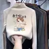 Nova camiseta infantil da moda, estilosa blusa de manga comprida com gola alta parcial em fleece, top legal para meninos, nova camada interna de outono e inverno